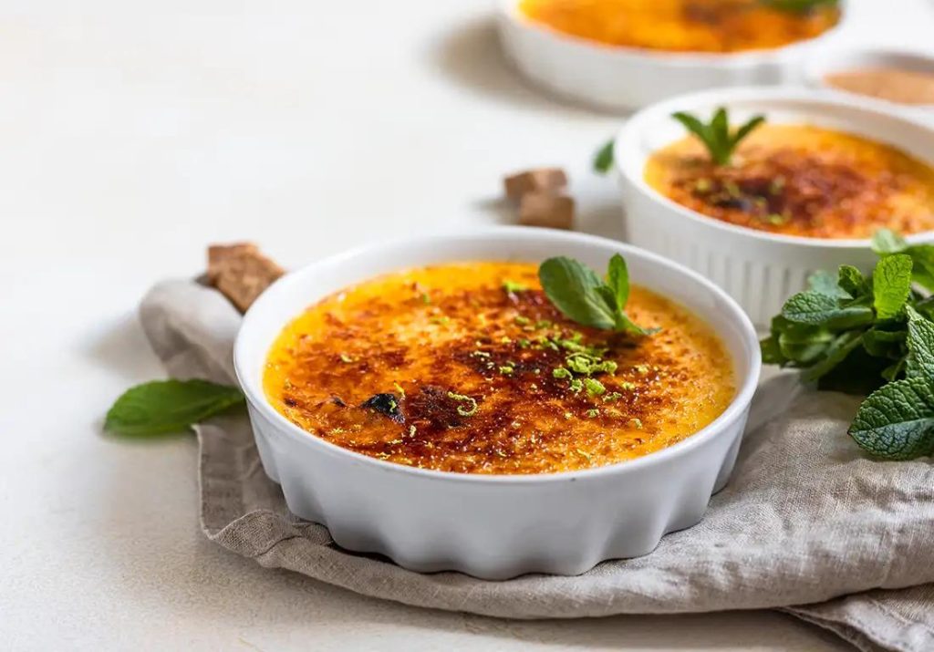 crab-reme-brulee-with-caramel-crust-and-mint