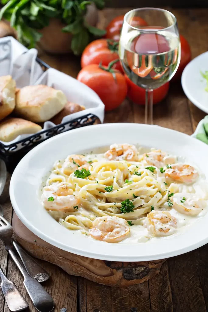 White Chocolate Shrimp Alfredo Ingredients