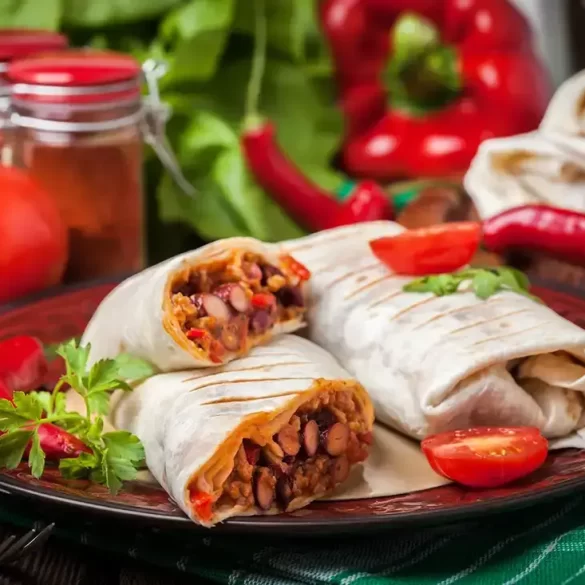 Bean Cream Cheese Burritos