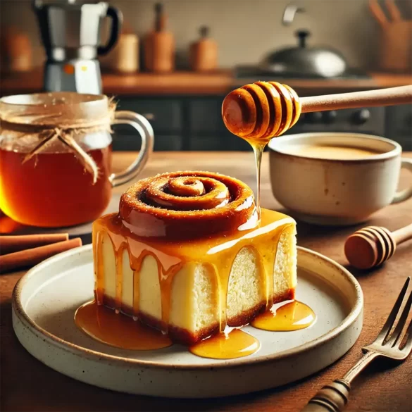 Cinnamon Roll Honeybun Cheesecake