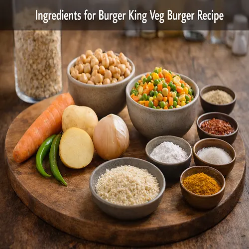 ingr. of burger king veg burger recipe