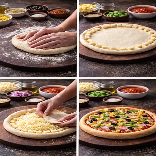 Pizza Hut Cheese Burst Pizza Recipe (Ultimate Copycat Guide) 7 steps for make pizza hut cheese burst pizza