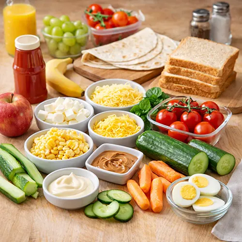 Quick Kids Lunchbox Recipes (Healthy, Fun & Easy Ideas for Busy Parents) 6 ingredients for quick kids lunchbox recipe
